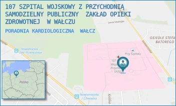 PORADNIA KARDIOLOGICZNA - 107 SZPITAL WOJSKOWY Z PRZYCHODNIĄ SAMODZIELNY PUBLICZNY  ZAKŁAD OPIEKI ZDROWOTNEJ  W WAŁCZU - KOŁOBRZESKA 44,  WAŁCZ