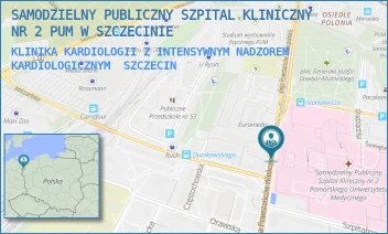 KLINIKA KARDIOLOGII Z INTENSYWNYM NADZOREM KARDIOLOGICZNYM - UNIWERSYTECKI SZPITAL KLINICZNY NR 2 PUM W SZCZECINIE - POWSTAŃCÓW WLKP. 72,  SZCZECIN