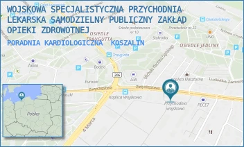 PORADNIA KARDIOLOGICZNA - WOJSKOWA SPECJALISTYCZNA PRZYCHODNIA LEKARSKA SAMODZIELNY PUBLICZNY ZAKŁAD OPIEKI ZDROWOTNEJ - ZWYCIĘSTWA 204A,  KOSZALIN