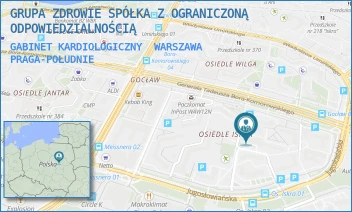 GABINET KARDIOLOGICZNY - GRUPA ZDROWIE SPÓŁKA Z OGRANICZONĄ ODPOWIEDZIALNOŚCIĄ - SAMOLOTOWA 9A,  WARSZAWA PRAGA-POŁUDNIE