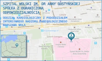 ODDZIAŁ KARDIOLOGICZNY Z PODODDZIAŁEM INTENSYWNEGO NADZORU KARDIOLOGICZNEGO - SZPITAL WOLSKI IM. DR ANNY GOSTYŃSKIEJ SPÓŁKA Z OGRANICZONĄ ODPOWIEDZIALNOŚCIĄ - MARCINA KASPRZAKA 17,  WARSZAWA WOLA