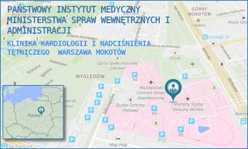 KLINIKA KARDIOLOGII I NADCIŚNIENIA TĘTNICZEGO - PAŃSTWOWY INSTYTUT MEDYCZNY MINISTERSTWA SPRAW WEWNĘTRZNYCH I ADMINISTRACJI - WOŁOSKA 137,  WARSZAWA MOKOTÓW