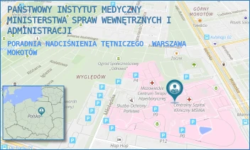 PORADNIA NADCIŚNIENIA TĘTNICZEGO - PAŃSTWOWY INSTYTUT MEDYCZNY MINISTERSTWA SPRAW WEWNĘTRZNYCH I ADMINISTRACJI - WOŁOSKA 137,  WARSZAWA MOKOTÓW