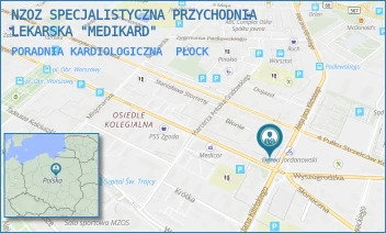 PORADNIA KARDIOLOGICZNA - NZOZ SPECJALISTYCZNA PRZYCHODNIA LEKARSKA "MEDIKARD" - KOLEGIALNA 47,  PŁOCK