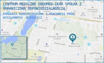 PORADNIA KARDIOLOGICZNA Z PRACOWNIĄ PRÓB WYSIŁKOWYCH - CENTRUM MEDYCZNE ENDOMED-IKAR SPÓŁKA Z OGRANICZONĄ ODPOWIEDZIALNOŚCIĄ - FROMBORSKA 18,  BYDGOSZCZ